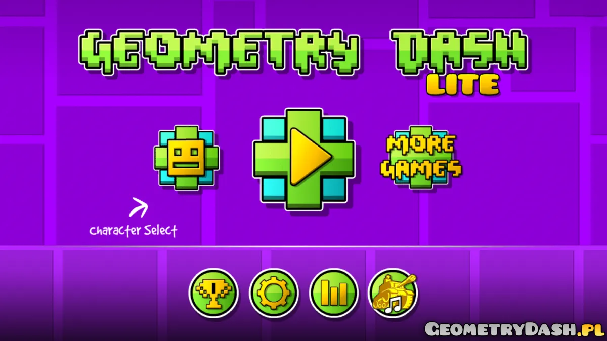 Geometry Dash Lite — menu główne gry